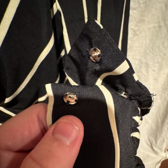 Essue black and cream striped dress, M - Picture 12 of 14